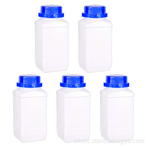250ml, 500ml, and 1000ml Plastic Reagent Bottles with Blue Screw Caps: Laboratory Disposables